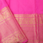 Neon Pink Kanjivaram Silk Saree With Floral Meenakari Weaving