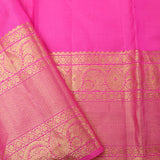 Neon Pink Kanjivaram Silk Saree With Floral Meenakari Weaving