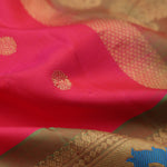 Ruby Pink Gadwal Silk Saree With Meenakari Border
