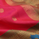 Ruby Pink Gadwal Silk Saree With Meenakari Border