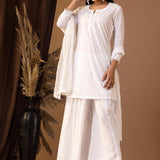 White Khadi Printed Cotton Sharara Set