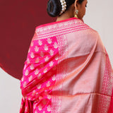 Rani Pink Banarasi Silk Saree With Gold Zari Butti