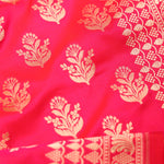 Rani Pink Banarasi Silk Saree With Gold Zari Butti
