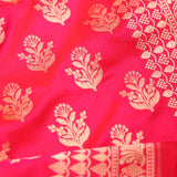 Rani Pink Banarasi Silk Saree With Gold Zari Butti