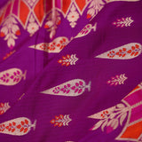 Deep Magenta Flora Banarasi Silk Saree