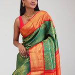 Persian Green Kanjivaram Silk Jaal Saree