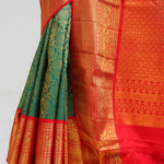 Persian Green Kanjivaram Silk Jaal Saree