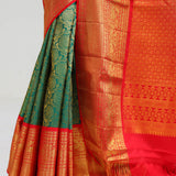 Persian Green Kanjivaram Silk Jaal Saree