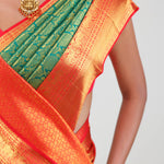 Persian Green Kanjivaram Silk Jaal Saree