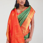 Persian Green Kanjivaram Silk Jaal Saree