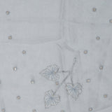 Beau Blue Tissue Organza Saree With Hand Embroidery