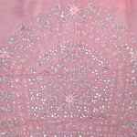 Flamingo Pink Organza Saree With Hand Embroidery