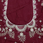 Pansy Purple Organza Saree With Hand Embroidery