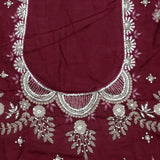 Pansy Purple Organza Saree With Hand Embroidery