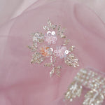 Pale Lavender Organza Saree With Hand Embroidery