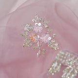 Pale Lavender Organza Saree With Hand Embroidery