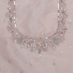 Bubblegum Pink Tissue Organza Saree With Hand Embroidery