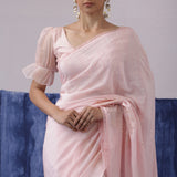 Pastel Pink Soft Silk Saree With Butti Embroidery