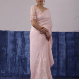 Pastel Pink Soft Silk Saree With Butti Embroidery