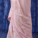 Pastel Pink Soft Silk Saree With Butti Embroidery