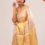 Pastel Peach Jaal Kanjivaram Silk Saree