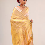 Pastel Peach Jaal Kanjivaram Silk Saree