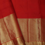 Orange Red Kanjivaram Silk Saree With Floral Buttis