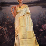 Vanilla Gold Jaali Kanjivaram Silk Saree