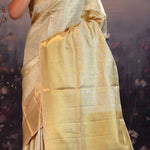 Vanilla Gold Jaali Kanjivaram Silk Saree