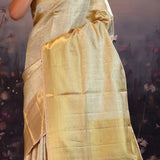 Vanilla Gold Jaali Kanjivaram Silk Saree