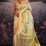 Vanilla Gold Jaali Kanjivaram Silk Saree