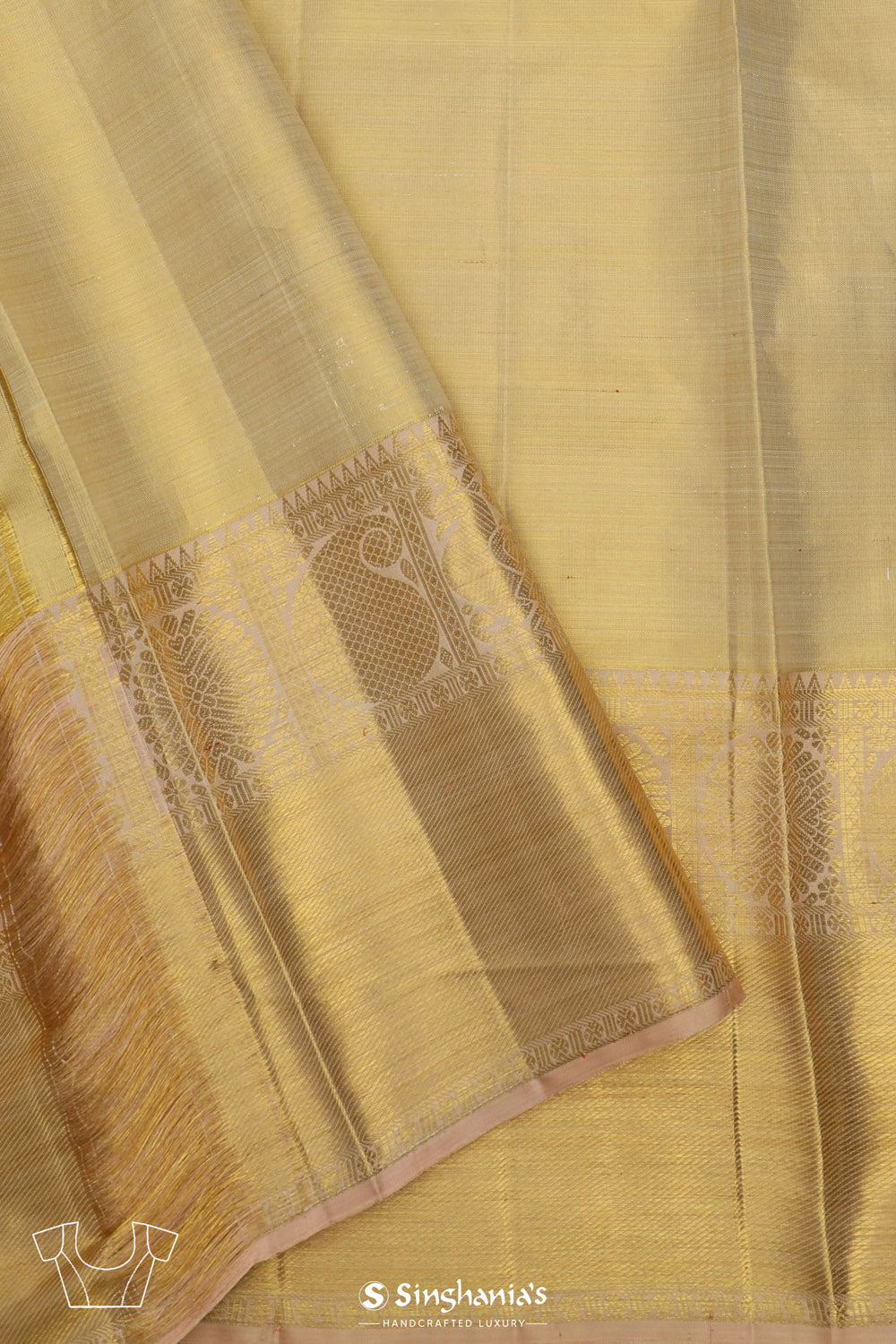 Vanilla Gold Jaali Kanjivaram Silk Saree