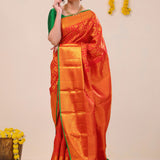 Cardinal Red Heritage Kanjivaram Silk Saree
