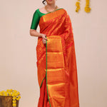 Cardinal Red Heritage Kanjivaram Silk Saree