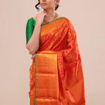 Cardinal Red Heritage Kanjivaram Silk Saree