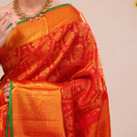 Cardinal Red Heritage Kanjivaram Silk Saree