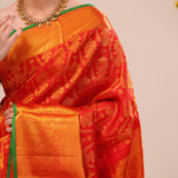 Cardinal Red Heritage Kanjivaram Silk Saree