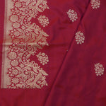 Deep Pink-Purple Banarasi Silk Saree With Chevron Meenakari Weaving