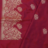 Deep Pink-Purple Banarasi Silk Saree With Chevron Meenakari Weaving