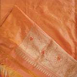 Candlelight Peach Banarasi Silk Jaal Saree