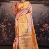 Melon Peach Butta Kanjivaram Silk Saree