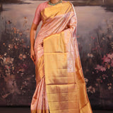Melon Peach Butta Kanjivaram Silk Saree