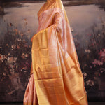 Melon Peach Butta Kanjivaram Silk Saree