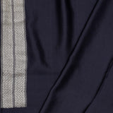 Black Blue Banarasi Mashru Silk Saree With Floral Motifs