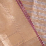 Medium Gold Multicolour Stripe Tissue Banarasi Saree