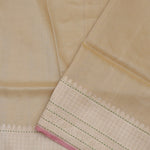 Pale Gold Banarasi Silk Saree With Floral Design