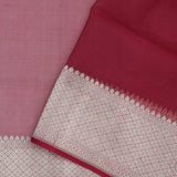 Pale Purple Jamdani Banarasi Silk Saree With Floral Design