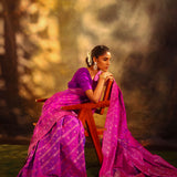 Phlox Purple Banarasi Silk Saree With Zari Weave