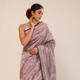 Ocean Purple Chiniya Banarasi Silk Saree