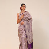 Ocean Purple Chiniya Banarasi Silk Saree